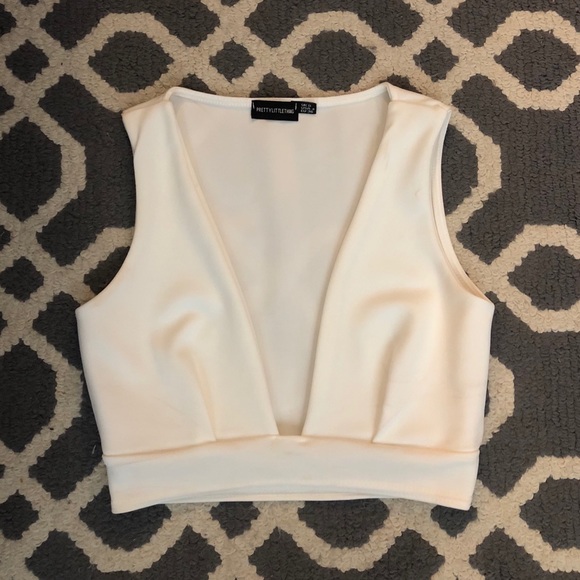 PrettyLittleThing Tops - Pretty little thing white crop top size 8 medium